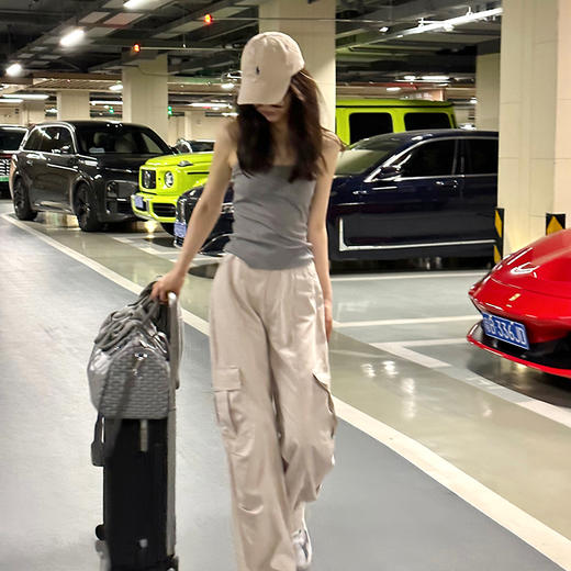 ROMI STUDIO“复古休闲”宽松显瘦直筒浅卡其工装时尚休闲裤 K3154 商品图3