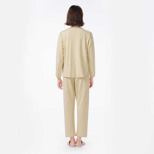 都市丽人睡衣好睡好眠长袖家居服26支CVC单面薄女士棉质套装LHT1K9 商品图3