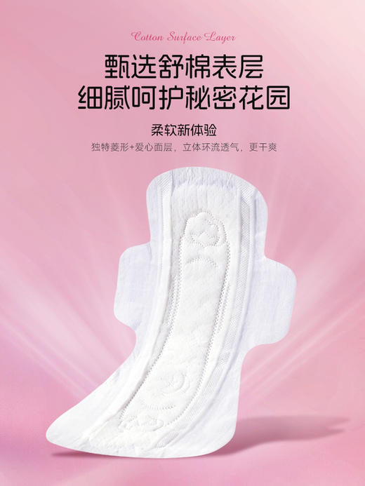 佩安婷乳木果/奢享卫生巾纯棉日夜组合装8包亲肤纯棉姨妈巾61片 商品图4