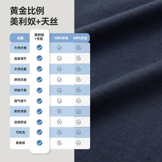 天石鹅铠甲春秋美利奴羊毛T恤男士长袖圆领薄款户外休闲运动训练G203 商品图5