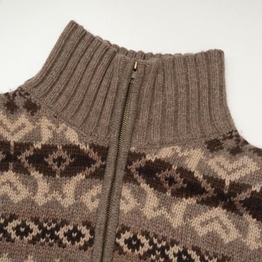 ROMI STUDIO“美式复古”腔调穿搭绵羊毛混纺拉链针织开衫23AWM1166 商品图1