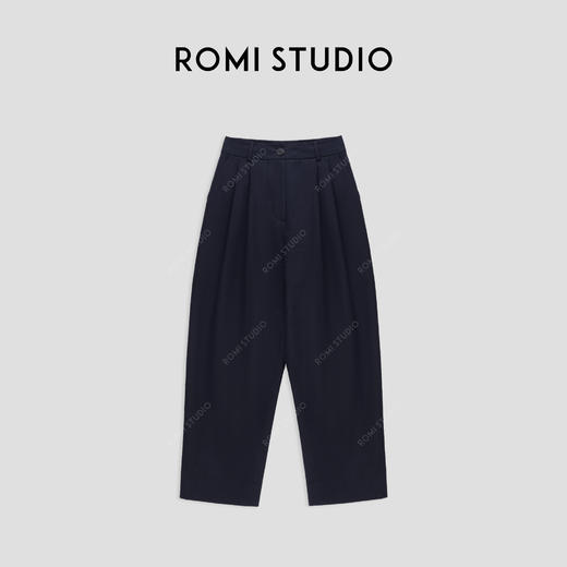 ROMI STUDIO“禅意静奢”100%棉高腰廓形简约亲肤百搭长裤23AWK1108 商品图0