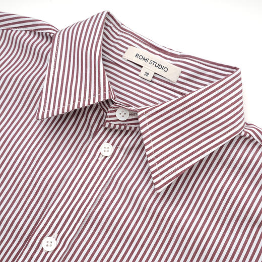ROMI STUDIO“quiet luxury”100%棉腔调穿搭红白条纹衬衣 23AWT144 商品图1