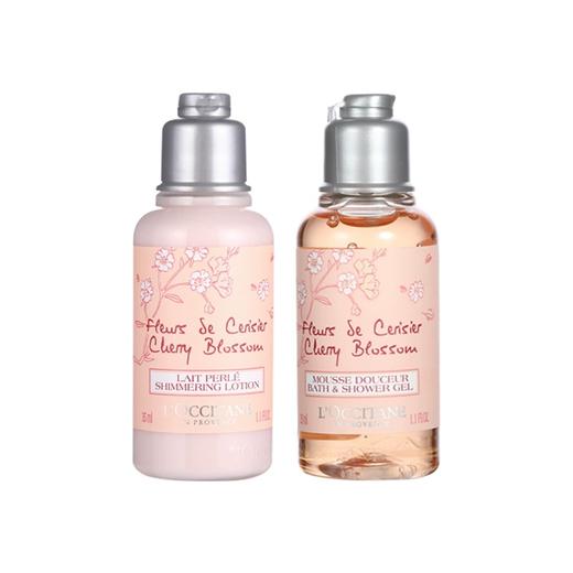 【小样】欧舒丹甜蜜樱花香氛亮采润肤乳/沐浴啫喱35ml 清甜樱花香光滑嫩肤 102314/102315 商品图0