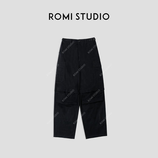 ROMI STUDIO“美式复古”100%斜纹棉暗格多口袋工装休闲裤24SSK877 商品图0