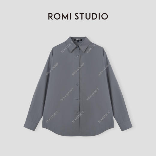 ROMI STUDIO “胶囊衣橱” 100%棉肤感透气宽松翻领衬衣 24SST494(现货) 商品图0