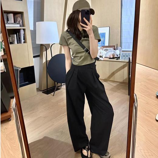 ROMI STUDIO“简约亲肤” 百搭透气纯色刺绣圆领小版短袖T恤T3630 商品图0