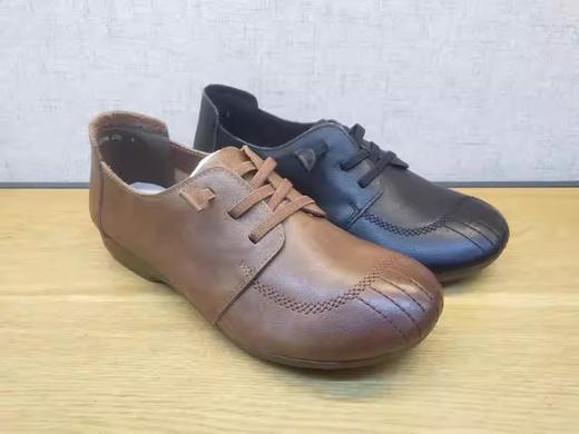 春季新款豪行真皮女鞋22120896平底休闲低跟系带圆头单鞋 商品图4