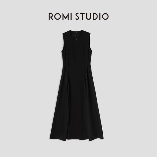 ROMI STUDIO“轻礼服” 法式复古气质收腰显瘦无袖圆领连衣裙D3416 商品图4