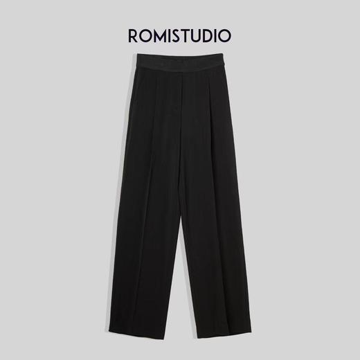ROMI STUDIO绝了视觉瘦瘦裤  百搭显瘦显高松紧腰黑色拖地裤K3072 商品图4