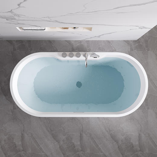 帝王洁具圆形独立浴缸家用泡澡盆成人日式深泡卫生间亚克力1.6米TB012-1 商品图4