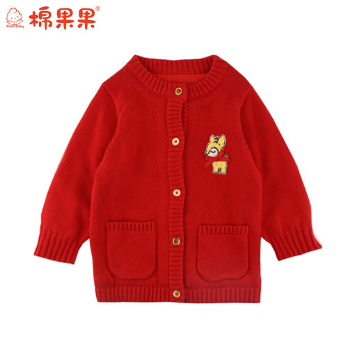 棉果果秋冬季女童纯棉线对开毛衫M422161519713 商品图0