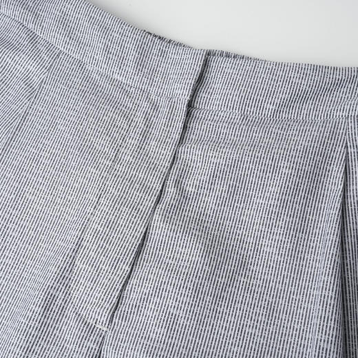 ROMI STUDIO “中式美学” 100%棉暗花条纹宽松直筒休闲裤24SSK720 商品图1