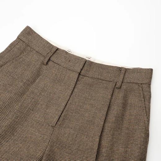 ROMI STUDIO “quiet luxury” 羊毛粗纺高腰直筒格纹西裤 23AWK269 商品图1