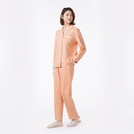 都市丽人睡衣亲情蜜语长袖家居服暖感无尘棉薄女士棉质套装LHT0B2 商品图2