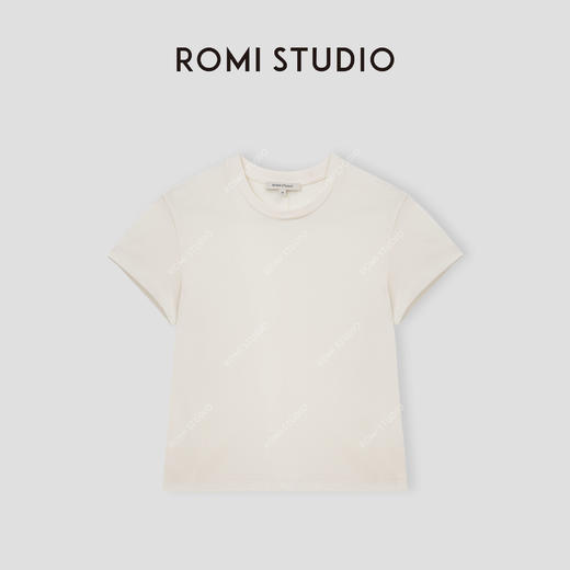 ROMI STUDIO“Cozy Design”羊 毛莫代尔新疆棉混纺短袖T恤24SST219 商品图0