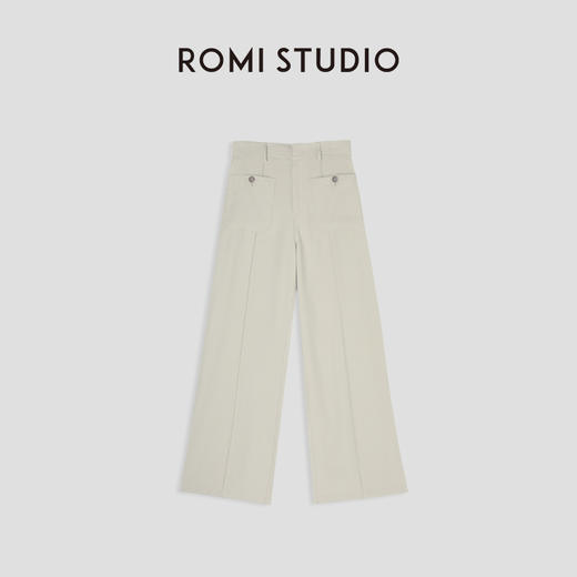 ROMI STUDIO“随性优雅”腔调穿搭 冰冰裤垂感宽松香草长裤K3225 商品图4