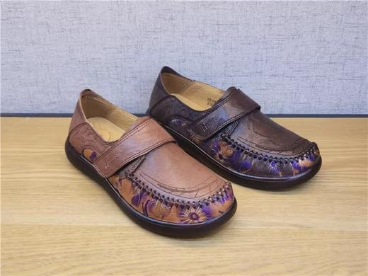 豪行春季新款正品真皮妈妈鞋休闲舒适软底防滑女单鞋22106232 商品图0