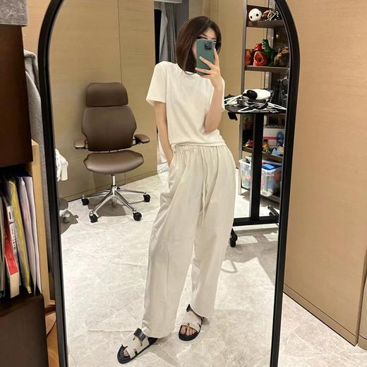 ROMI STUDIO复古白宽松显瘦休闲百搭简约裤K3079 商品图0