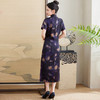 LS-2393真丝香云纱连衣裙女2024新款夏季短袖印花旗袍桑蚕丝裙 商品缩略图2