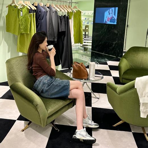 ROMI STUDIO“美拉德” 100%莱赛尔天丝圆领细坑条针织中袖T恤M3801 商品图0