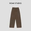 ROMI STUDIO“quiet luxury”精纺羊毛高腰宽松咖棕色西裤 23AWK785 商品缩略图0