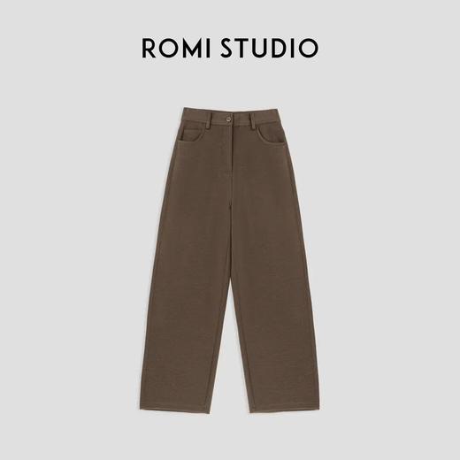 ROMI STUDIO“quiet luxury”精纺羊毛高腰宽松咖棕色西裤 23AWK785 商品图0