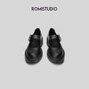 ROMI STUDIO"法式复古"粗跟一字扣圆头厚底黑色jk皮鞋乐福鞋S8009 商品缩略图0