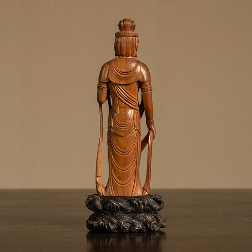 二十世纪 檀香木雕菩萨像（红木座） 商品图1
