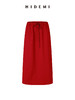 HIDEMI 极简麂皮抽绳松紧带干爽棉口袋休闲感半身裙 马斯正红/雾霾蓝灰 商品缩略图12