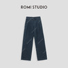 ROMI STUDIO“优雅丹宁”100%高支斜纹棉双倒褶直筒牛仔裤23AWN1399 商品缩略图0