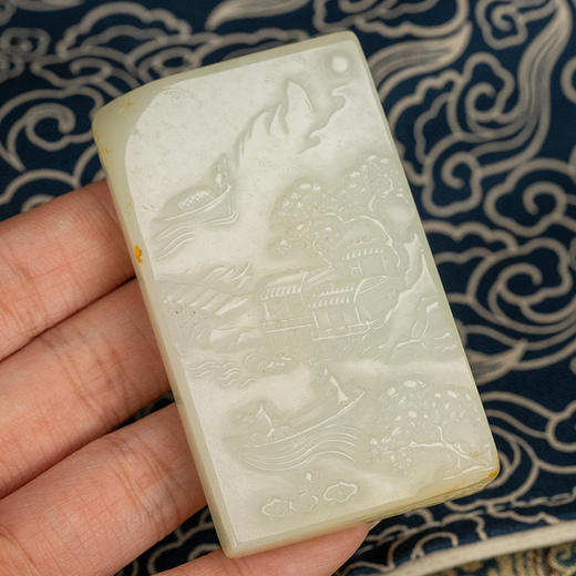 清 玉雕山水人物牌 商品图2