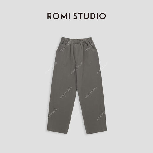 ROMI STUDIO”率性优雅“100%棉抽绳弹力腰直筒宽松休闲裤 24SSK122 商品图0
