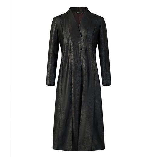 TANGY Collection天意精品2024秋季新品中国风中长款撞色女士风衣外套 商品图4