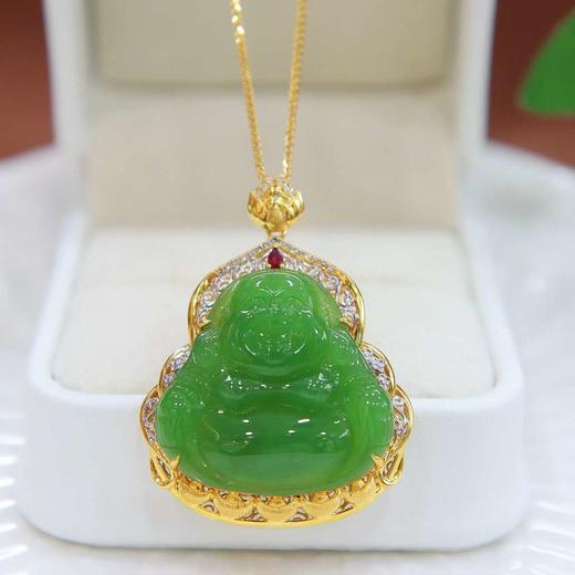 和田玉-碧玉苹果绿佛公 商品图0