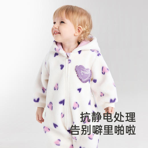 英氏婴儿衣服秋冬加绒保暖男童女童连体衣包屁衣新款宝宝爬服 商品图1
