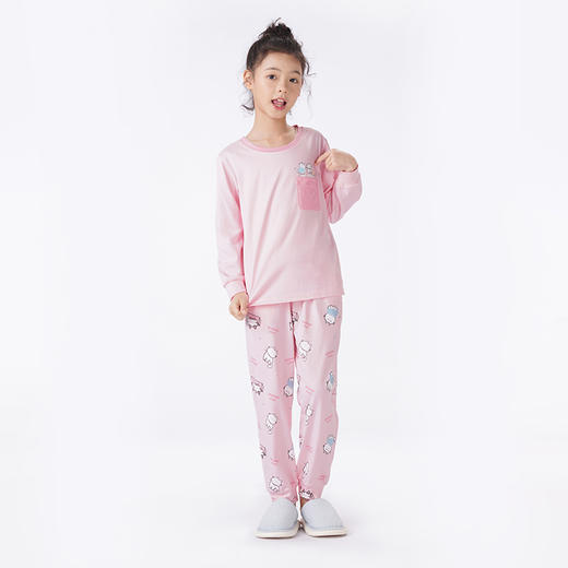 都市丽人眯雅佳睡衣超值精选长袖26支纯棉单面薄童装棉质长袖套装JHT2C8 商品图4