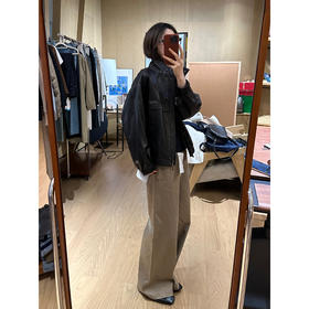 ROMI STUDIO“法式优雅"100%高密度棉洗水挺阔直筒休闲裤 24SSK155