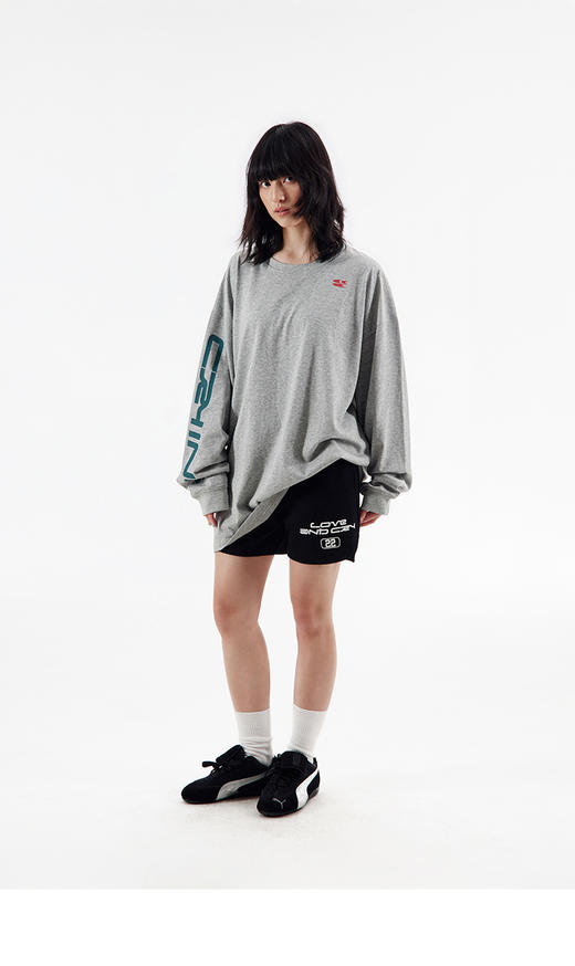 CryingCenter 袖上印花双色运动长tee 情侣宽松休闲 哭喊中心 商品图2