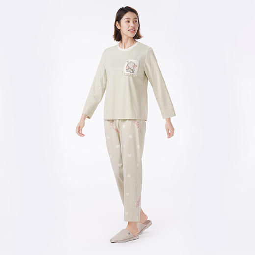 都市丽人睡衣超值精选长袖家居服26支TC65/35单面薄女士棉质套装LHT2J6 商品图2