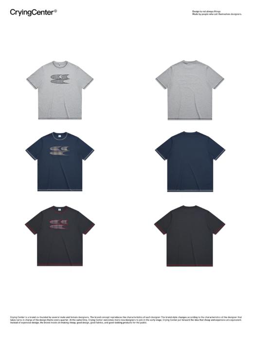 CryingCenter 格子logo基础圆领tee 情侣 短袖t恤 哭喊中心 商品图4