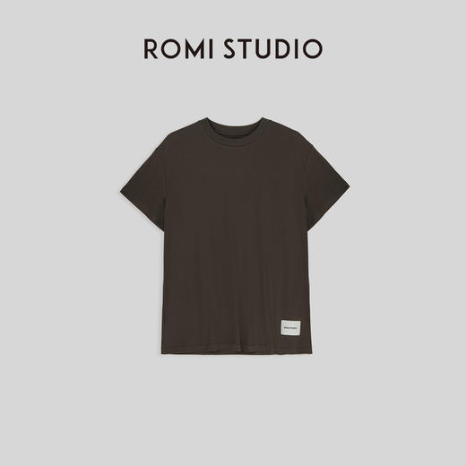 ROMI STUDIO【口碑款】春夏B备 简约风圆领休闲纯色短袖t恤 T3120 商品图3