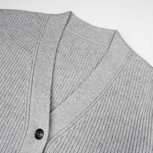 ROMI STUDIO“格雷高知”808G绵羊毛混纺宽松浅灰针织开衫23AWM1322 商品图1