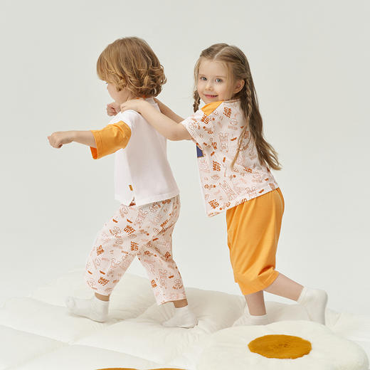 【透气排汗】英氏儿童套装男童短袖短裤纯棉打底上衣透气短T恤年夏季款 YLNCJ22006A 商品图5