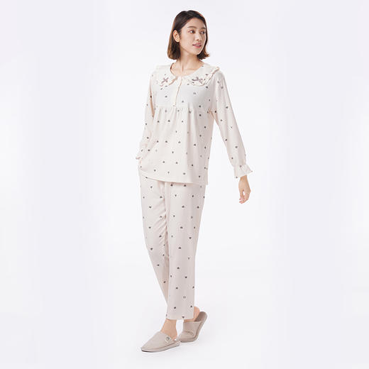 都市丽人睡衣超值精选长袖家居服泡泡绵薄女士棉质套装LHT2J4 商品图2