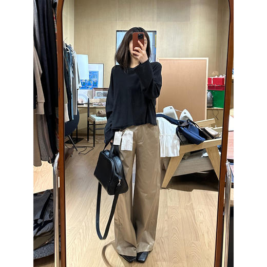 ROMI STUDIO“法式优雅"100%高密度棉洗水挺阔直筒休闲裤 24SSK155 商品图1