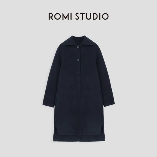 ROMI STUDIO“随性优雅”气质天丝混纺双面呢翻领大衣外套 23AWW796 商品图0