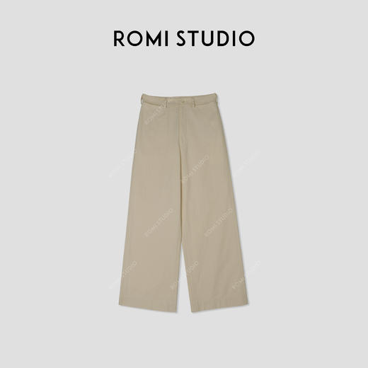 ROMI STUDIO “自在分寸” 100%洗水棉重酵洗水直筒休闲裤 421K6062 商品图0
