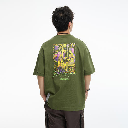 鬼洗24AW石器时代恩哈底纳3D印绣花休闲短袖T恤 A840008 商品图3