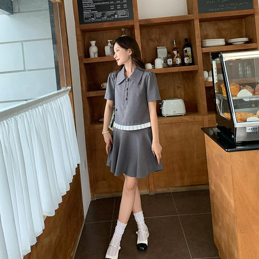 [奢姿轻奢系列]大码女装2025夏季气质翻领两件套胖妹妹时尚套装8942926544 商品图1